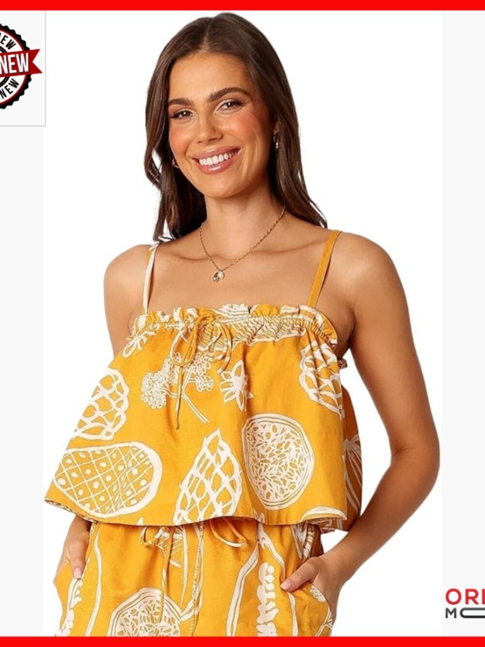 Cropped Cotton Linen Tank Top with Adjustable Straps and Drawstring Tie
